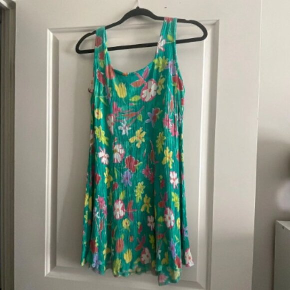 80s Antonio Moreno Miami Mini Floral Beach Dress - One Size - Picture 1 of 3